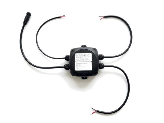 OLAS diesel engine stop relay box with its three pre-wired cables